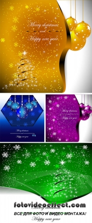 Stock: Vector christmas illustration with abstract