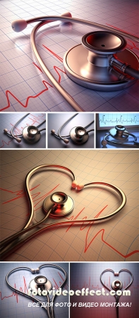 Stock Photo: Stethoscope heart shape