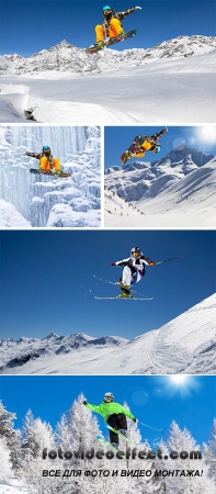 Stock Photo: Rider in fresh snow