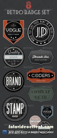 Retro Badges  Faded Vintage Labels